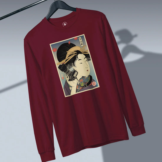Geisha Photographer Ukiyo-e Unisex Long Sleeve Tee - Samurai Original