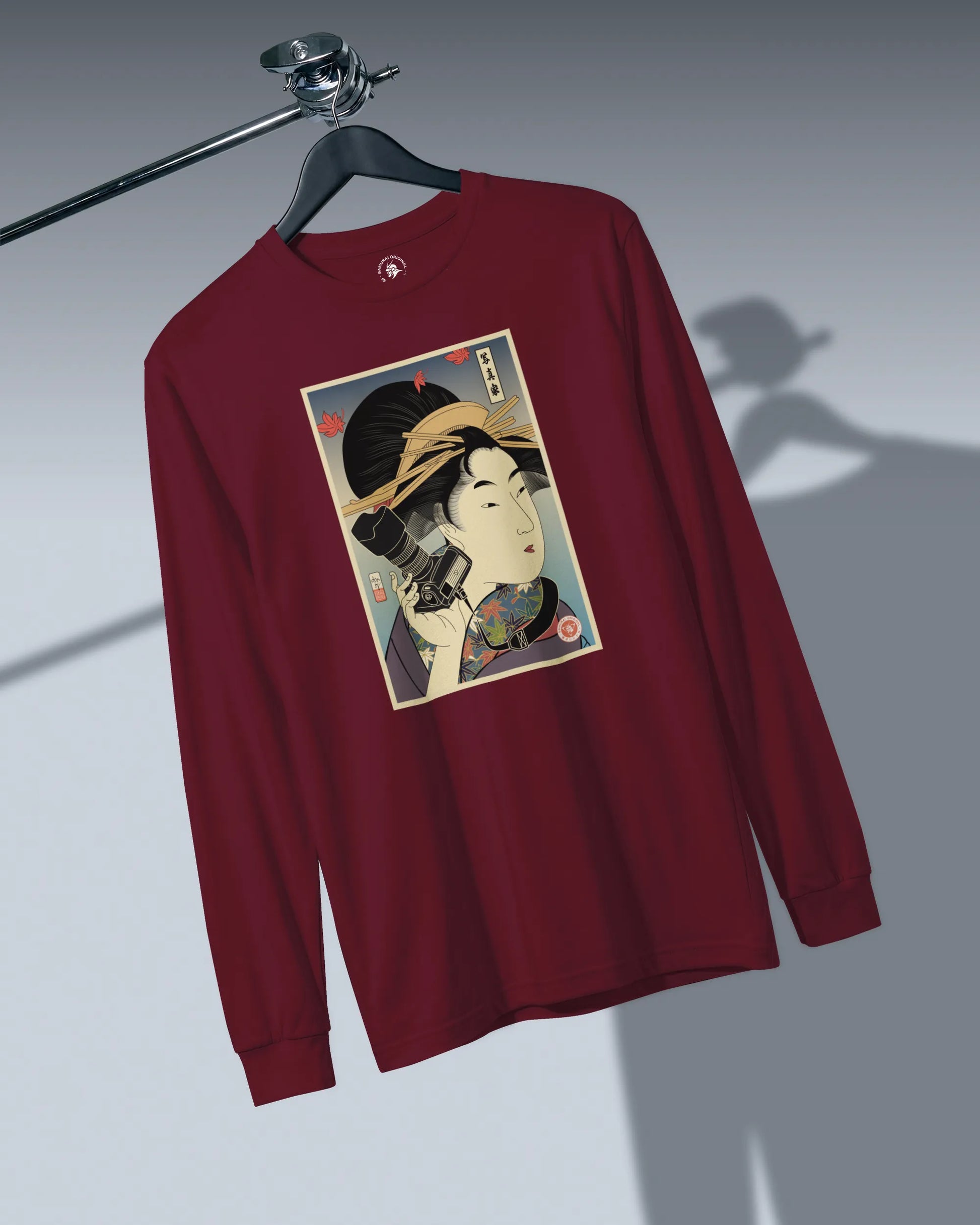 Geisha Photographer Ukiyo-e Unisex Long Sleeve Tee - Samurai Original