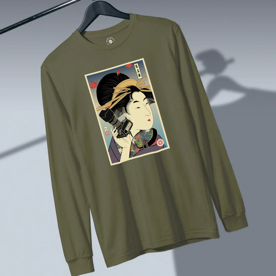 Geisha Photographer Ukiyo-e Unisex Long Sleeve Tee - Samurai Original