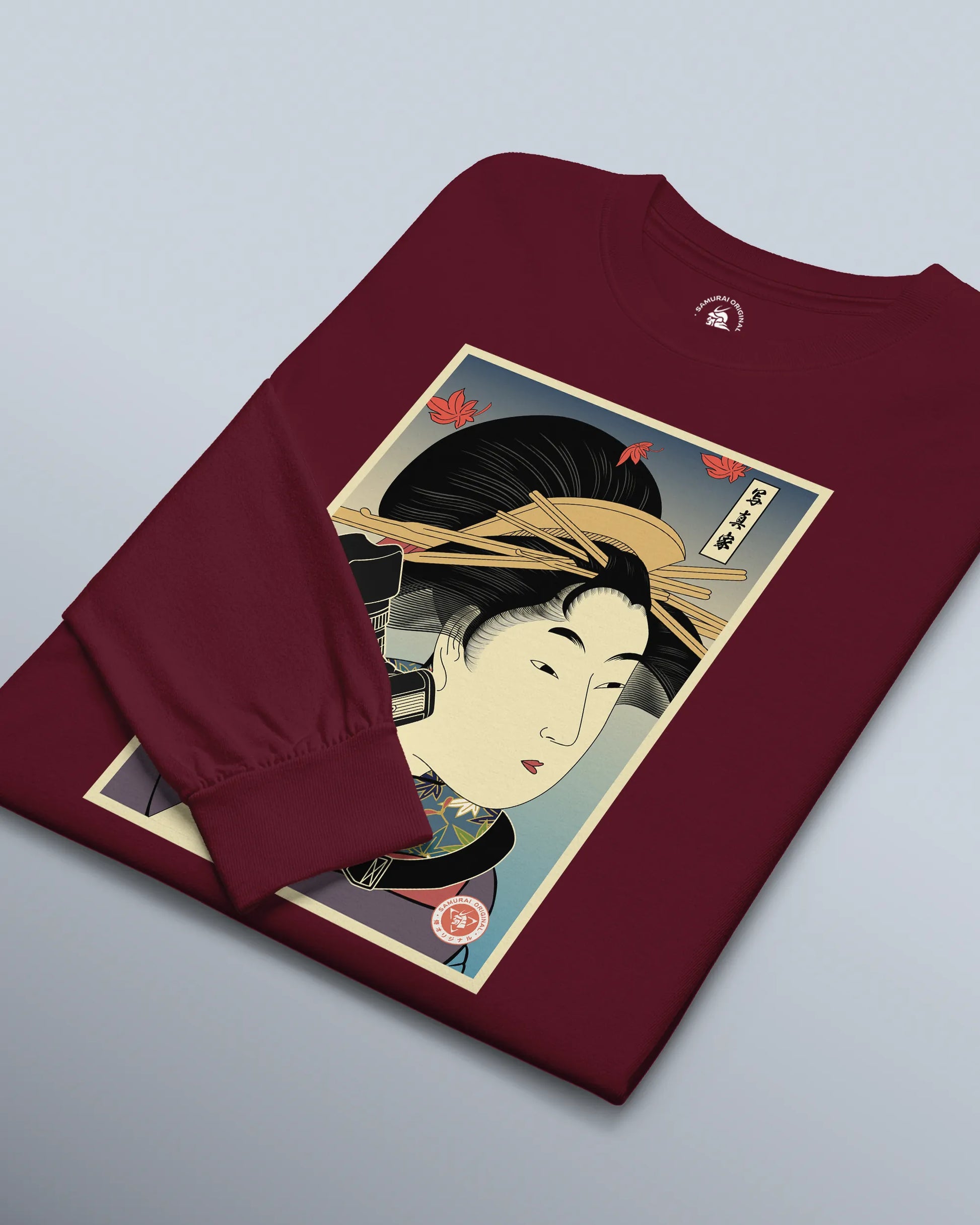 Geisha Photographer Ukiyo-e Unisex Long Sleeve Tee - Samurai Original