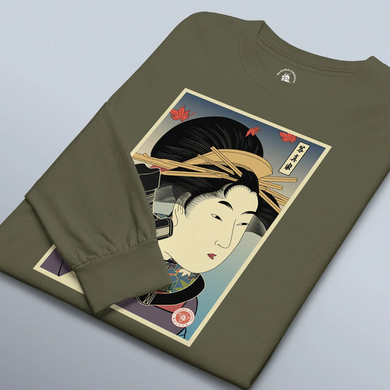 Geisha Photographer Ukiyo-e Unisex Long Sleeve Tee - Samurai Original