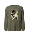 Geisha Photographer Ukiyo-e Unisex Long Sleeve Tee Military Green - Samurai Original