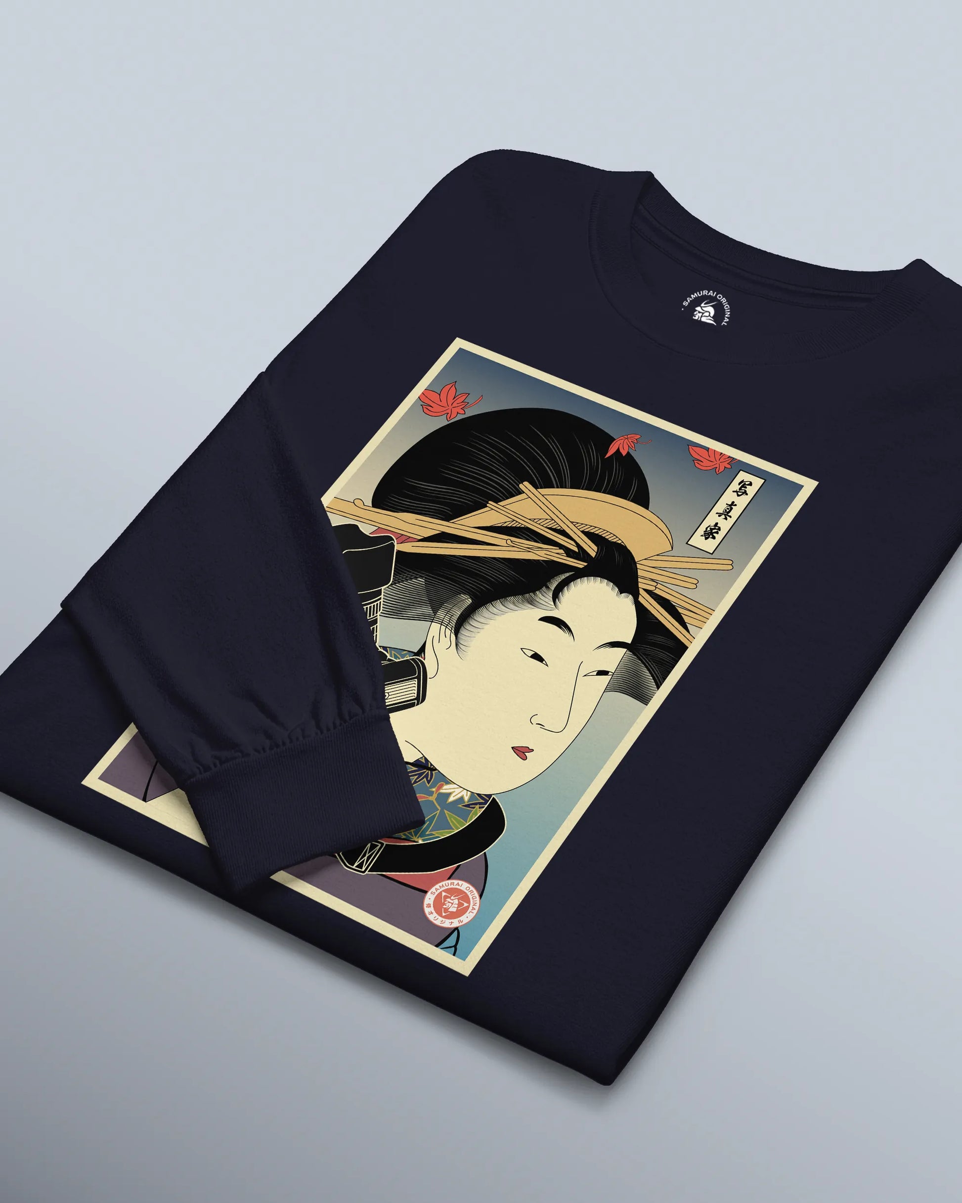 Geisha Photographer Ukiyo-e Unisex Long Sleeve Tee - Samurai Original