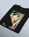 Geisha Ukulele Player Ukiyo-e Unisex Long Sleeve Tee