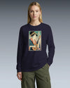 Geisha Ukulele Player Ukiyo-e Unisex Long Sleeve Tee
