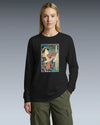 Geisha Violin Music Ukiyo-e Unisex Long Sleeve Tee