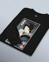 Geisha & Cat Funny Japanese Ukiyo-e Unisex Long Sleeve Tee