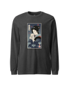 Geisha & Cat Funny Japanese Ukiyo-e Unisex Long Sleeve Tee