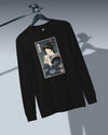 Geisha & Cat Funny Japanese Ukiyo-e Unisex Long Sleeve Tee