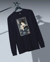 Geisha & Cat Funny Japanese Ukiyo-e Unisex Long Sleeve Tee