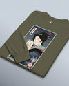 Geisha & Cat Funny Japanese Ukiyo-e Unisex Long Sleeve Tee