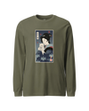 Geisha & Cat Funny Japanese Ukiyo-e Unisex Long Sleeve Tee