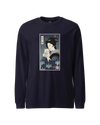 Geisha & Cat Funny Japanese Ukiyo-e Unisex Long Sleeve Tee