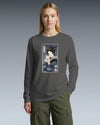 Geisha & Cat Funny Japanese Ukiyo-e Unisex Long Sleeve Tee