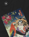 Geisha & Macaw Parrot Ukiyo-e  Unisex Long Sleeve Tee