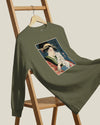 Geisha and Cat 1 Ukiyo-e Unisex Long Sleeve Tee