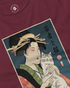 Geisha and Cat 1 Ukiyo-e Unisex Long Sleeve Tee