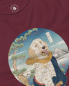 Golden Doodle Dog Funny Japanese Ukiyo-e Unisex Long Sleeve Tee 2