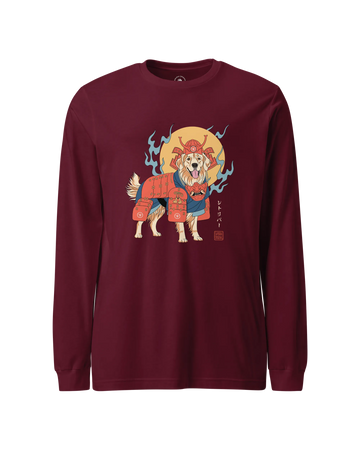 Golden Retriever Japanese Ukiyo-e Unisex Long Sleeve Tee