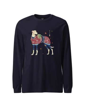 Greyhound Dog Funny Japanese Ukiyo-e Unisex Long Sleeve Tee