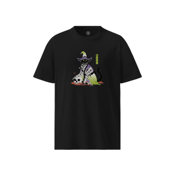 Halloween Black Cat Ukiyo-e Unisex organic t-shirt