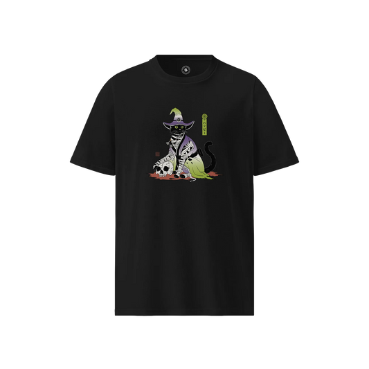 Halloween Black Cat Ukiyo-e Unisex organic t-shirt