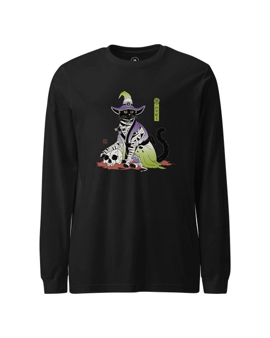 Halloween Black Cat Ukiyo-e Unisex Long Sleeve Tee