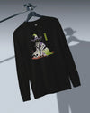 Halloween Black Cat Ukiyo-e Unisex Long Sleeve Tee
