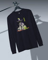 Halloween Black Cat Ukiyo-e Unisex Long Sleeve Tee
