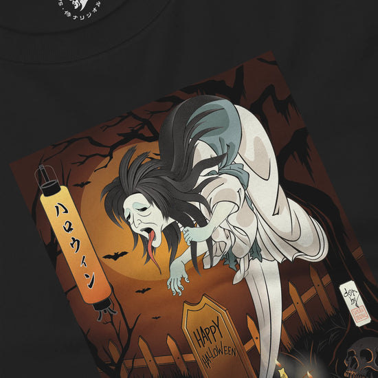 Halloween Horror Ghost Japanese Ukiyo-e Unisex Long Sleeve Tee - Samurai Original