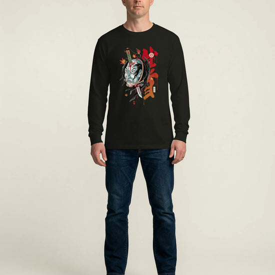 Halloween Namakubi Japanese Tattoo Unisex Long Sleeve Tee - Samurai Original