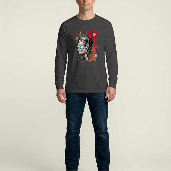 Halloween Namakubi Japanese Tattoo Unisex Long Sleeve Tee - Samurai Original