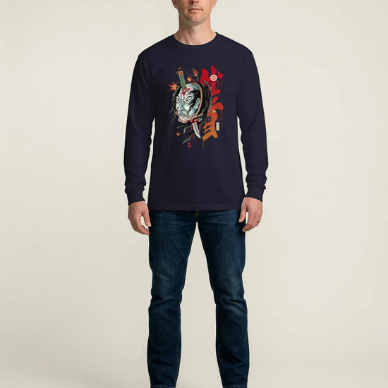 Halloween Namakubi Japanese Tattoo Unisex Long Sleeve Tee - Samurai Original