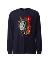 Halloween Namakubi Japanese Tattoo Unisex Long Sleeve Tee Navy - Samurai Original