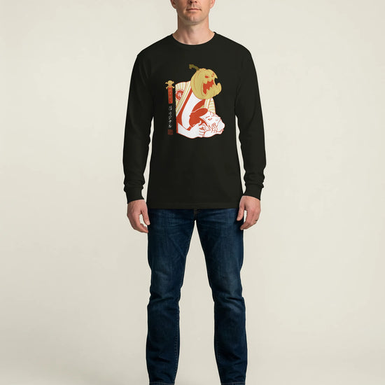 Halloween Pumpkin Japanese Ukiyo-e Unisex Long Sleeve Tee - Samurai Original