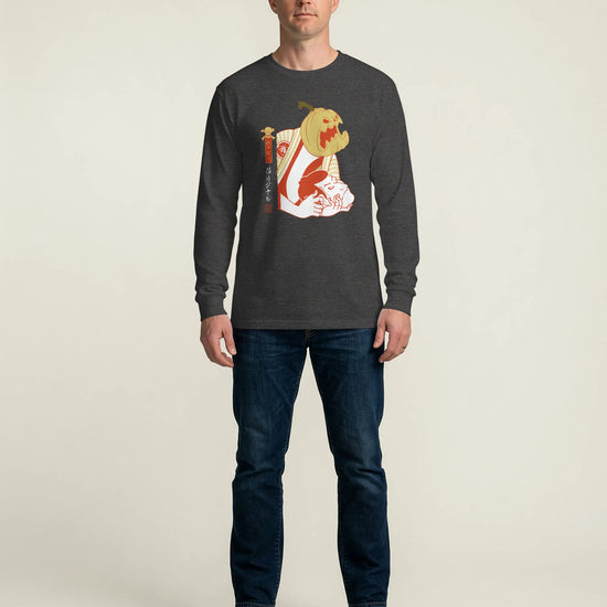 Halloween Pumpkin Japanese Ukiyo-e Unisex Long Sleeve Tee - Samurai Original