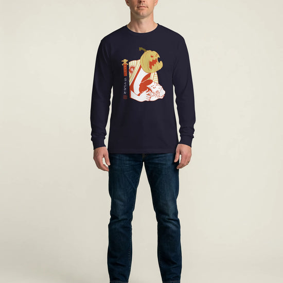 Halloween Pumpkin Japanese Ukiyo-e Unisex Long Sleeve Tee - Samurai Original