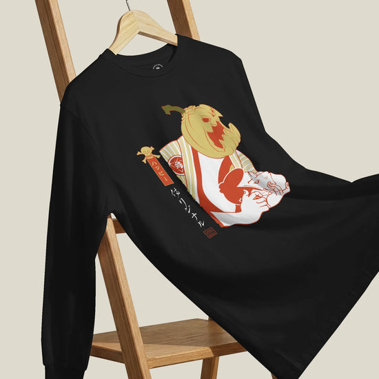 Halloween Pumpkin Japanese Ukiyo-e Unisex Long Sleeve Tee - Samurai Original