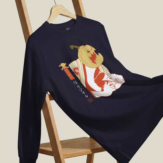 Halloween Pumpkin Japanese Ukiyo-e Unisex Long Sleeve Tee - Samurai Original