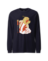 Halloween Pumpkin Japanese Ukiyo-e Unisex Long Sleeve Tee Navy - Samurai Original