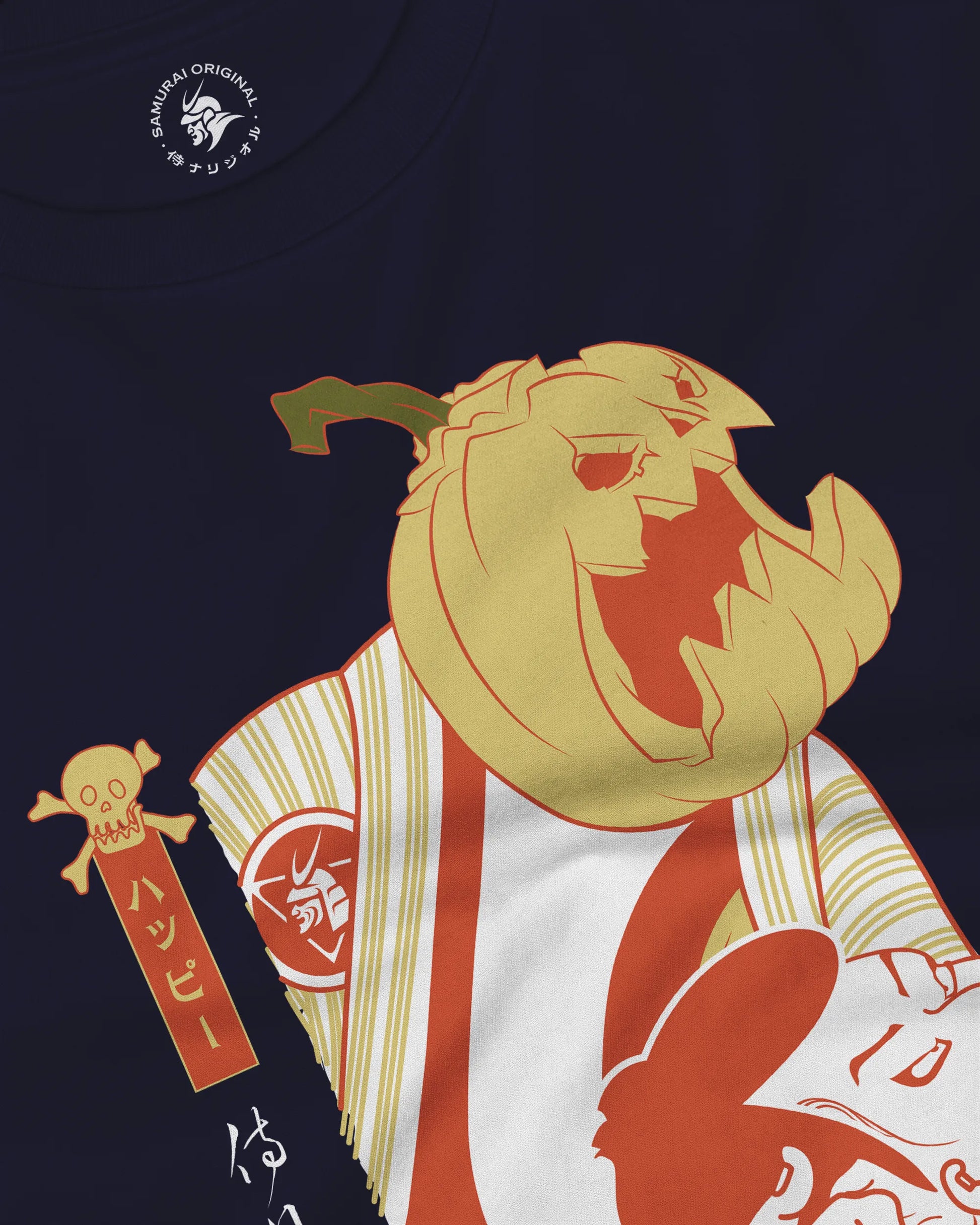 Halloween Pumpkin Japanese Ukiyo-e Unisex Long Sleeve Tee - Samurai Original