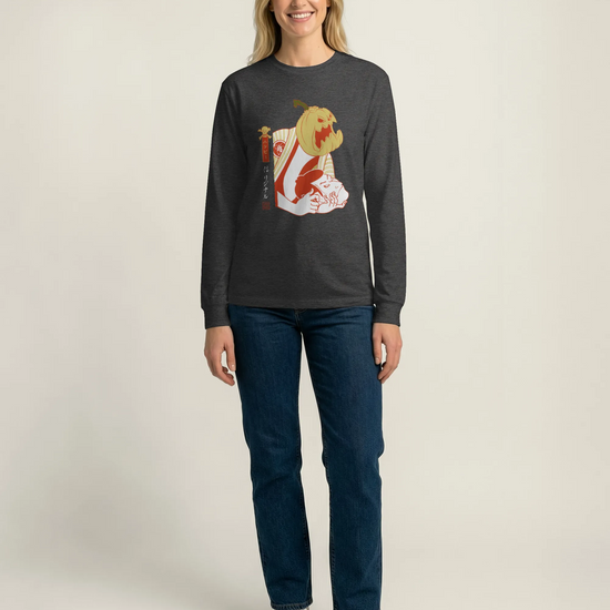 Halloween Pumpkin Japanese Ukiyo-e Unisex Long Sleeve Tee - Samurai Original
