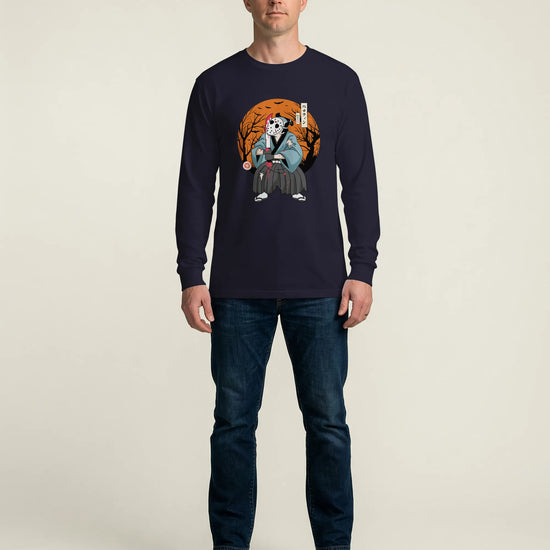 Halloween Samurai Disguise Jason Voorhees Unisex Long Sleeve Tee - Samurai Original