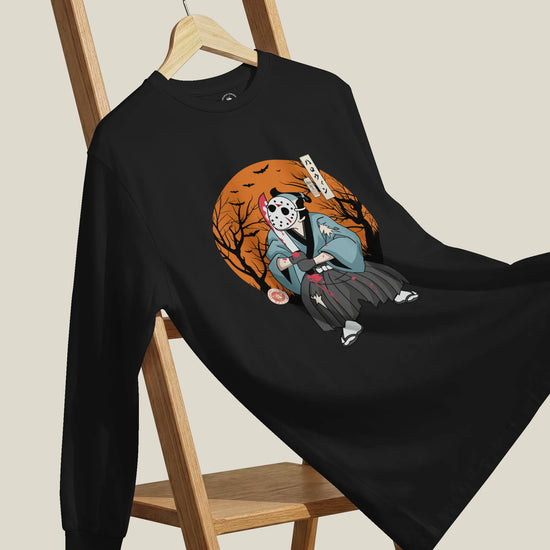 Halloween Samurai Disguise Jason Voorhees Unisex Long Sleeve Tee - Samurai Original
