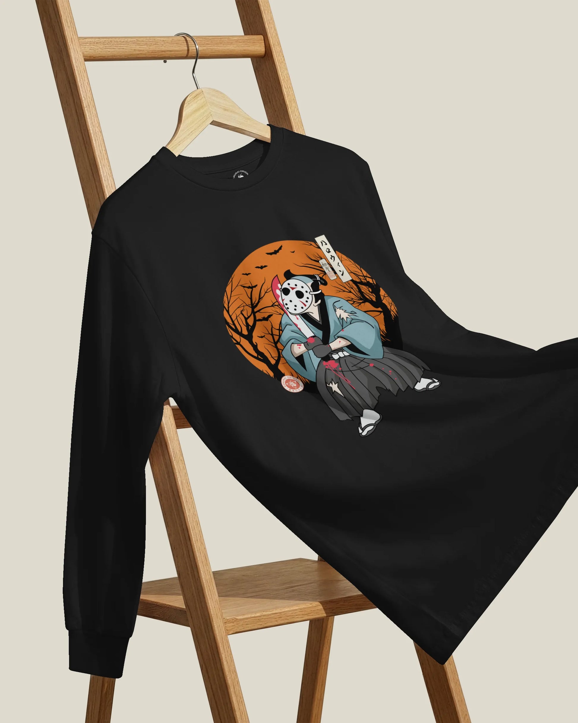 Halloween Samurai Disguise Jason Voorhees Unisex Long Sleeve Tee - Samurai Original