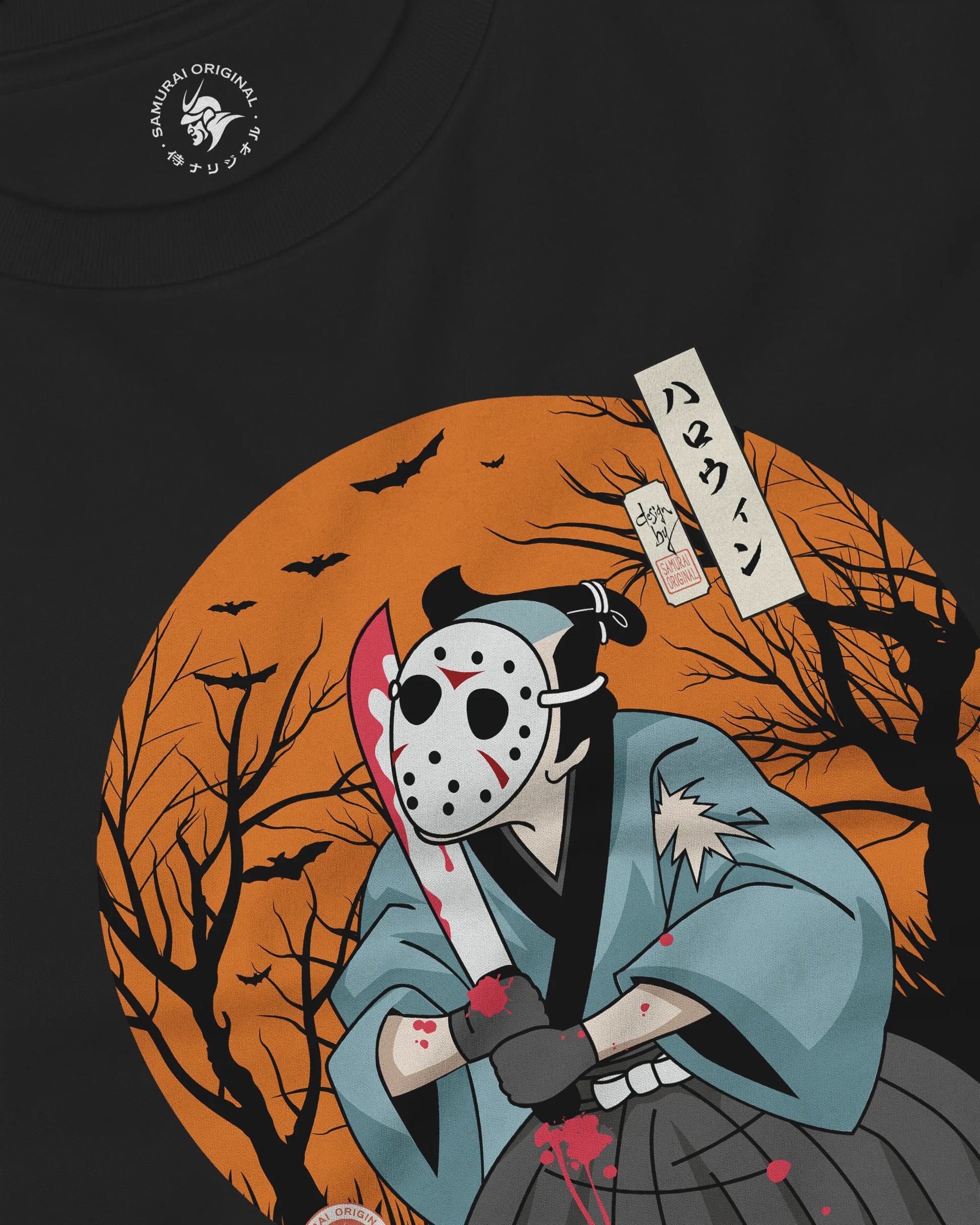 Halloween Samurai Disguise Jason Voorhees Unisex Long Sleeve Tee - Samurai Original