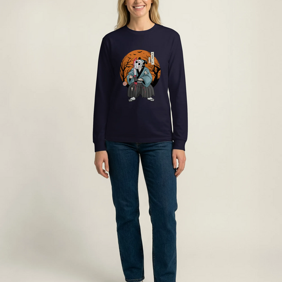 Halloween Samurai Disguise Jason Voorhees Unisex Long Sleeve Tee - Samurai Original