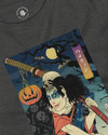 Halloween Samurai Joker Japanese Ukiyo-e Unisex Long Sleeve Tee