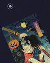 Halloween Samurai Joker Japanese Ukiyo-e Unisex Long Sleeve Tee