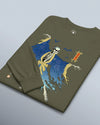 Halloween Samurai Skeleton Ukiyo-e Unisex Long Sleeve Tee No.2